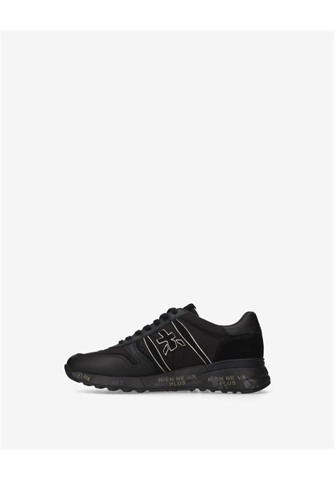 Premiata Lander 8655 Sneaker in Leather and Technical Fabric Black Men's PREMIATA |  | LANDER VAR8655
